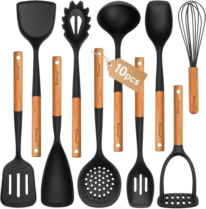 Juego grande de utensilios de cocina de silicona, 10 piezas