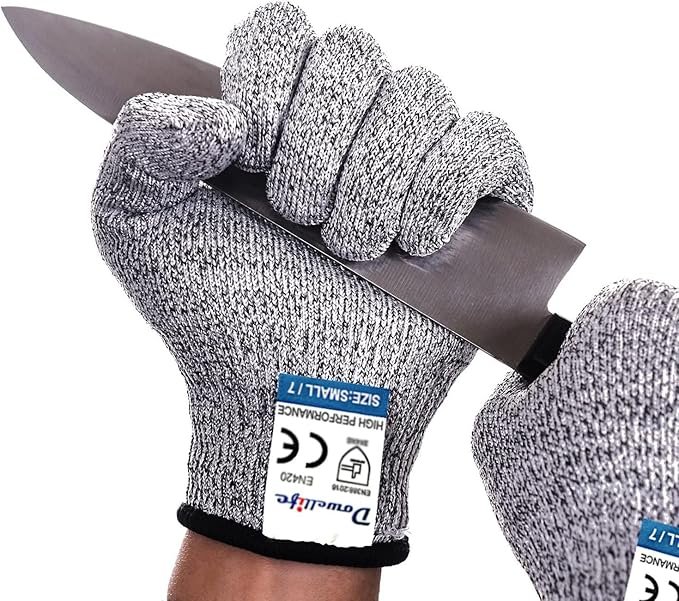 Guantes resistentes al corte, de grado alimenticio, protección de nivel 5, guantes de seguridad para cocina, para chefs, para abrir ostras, cuchillo de mandolina, carnicero, corte de carne